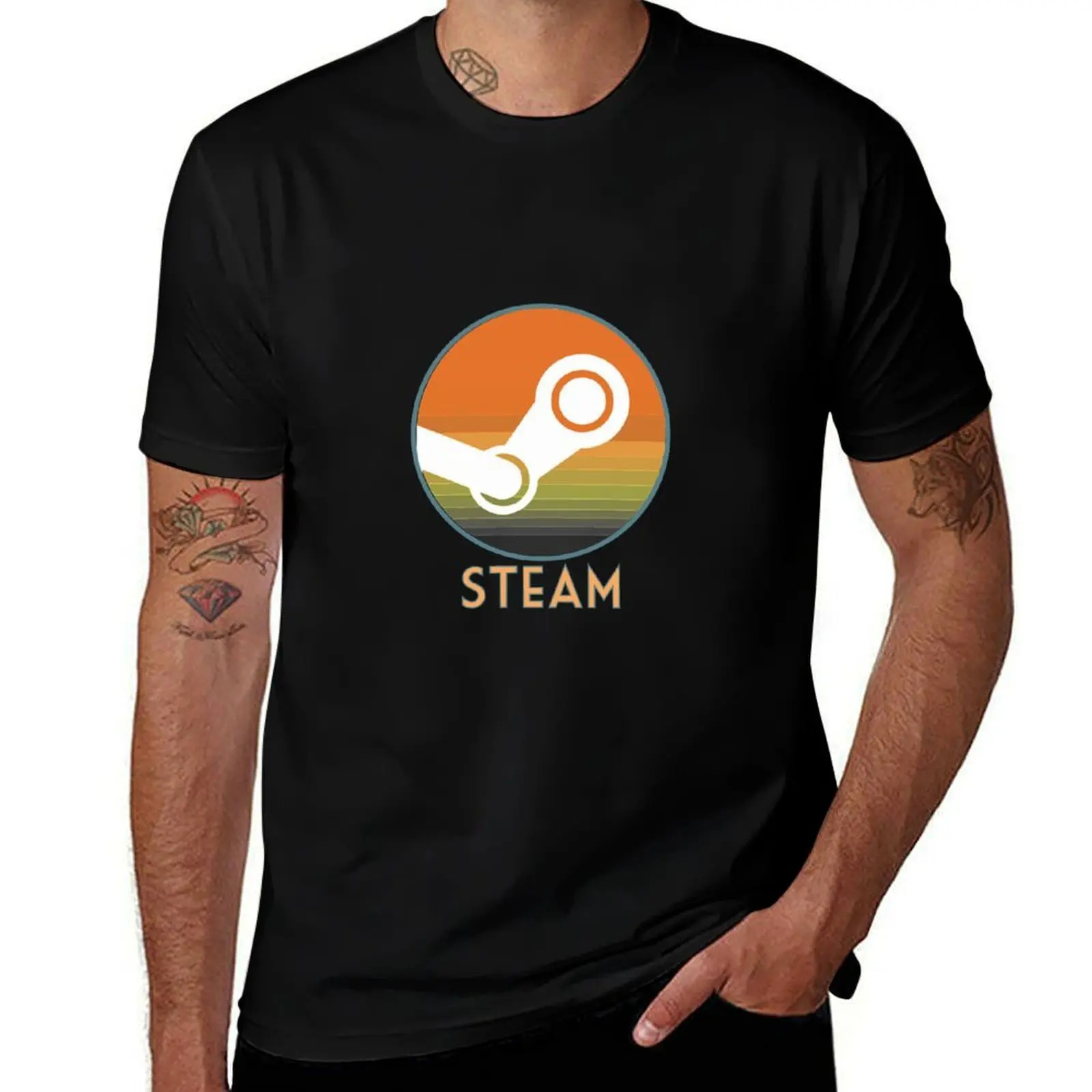 

steam logo orange retro Essential T-Shirt Plus Size Everyday Tee Shirt