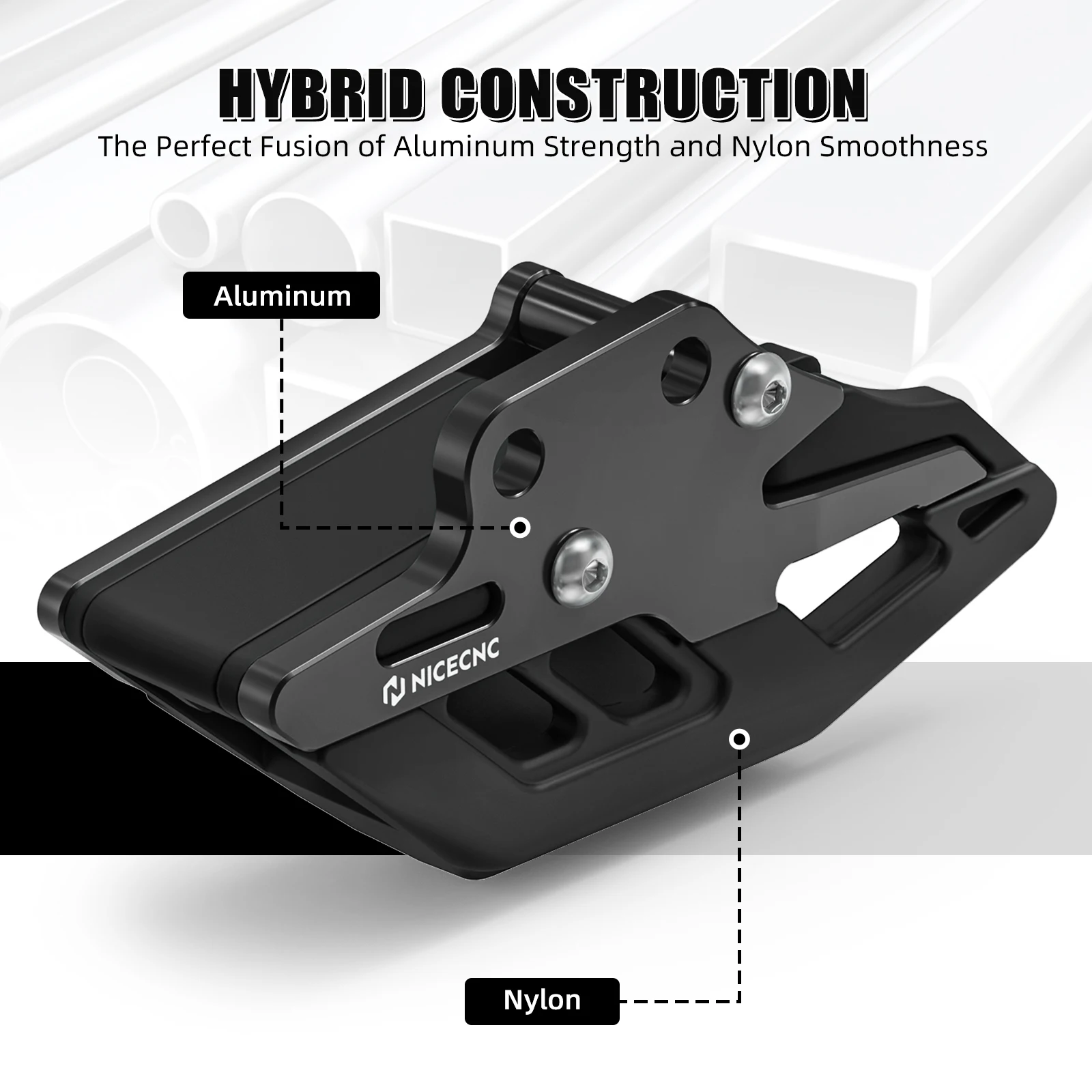 NICECNC Kettenführungsschutz für Yamaha Banshee 350 1987-2006, Schwingenschutz, Stärke, Glätte, ATV-Zubehör – Detail 7