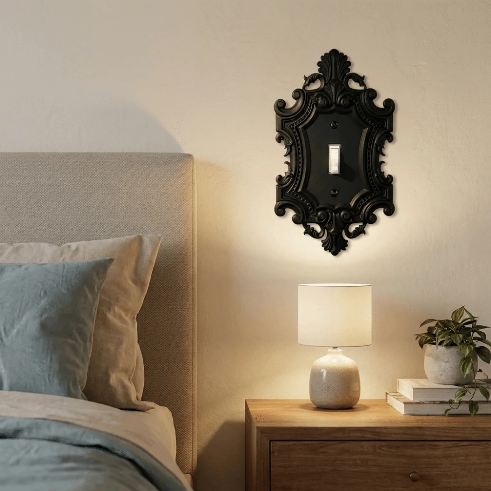 Plastic Switch Plate Cover Carved Toggle Light Vintage Light Switch Cover Duplex Outlet Antique Carved Switch Cover Living Room