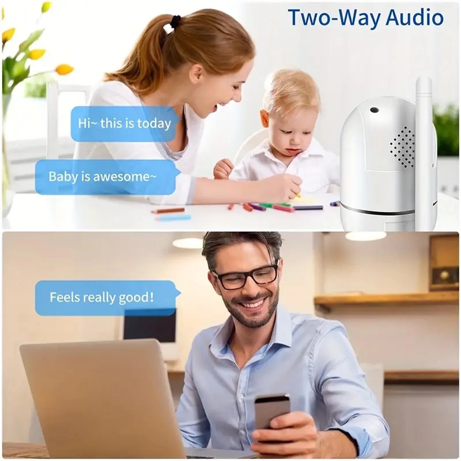 2.4G Wireless Wifi Security Home Camera, Baby and Pet Monitor, Wireless Auto Tracking Monitor, Two-Way Language-Night Vision