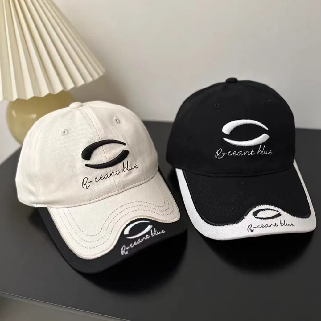

Korean-style baseball caps, women's large brim hard top sun hats, couples' versatile and street face-flattering little baseball