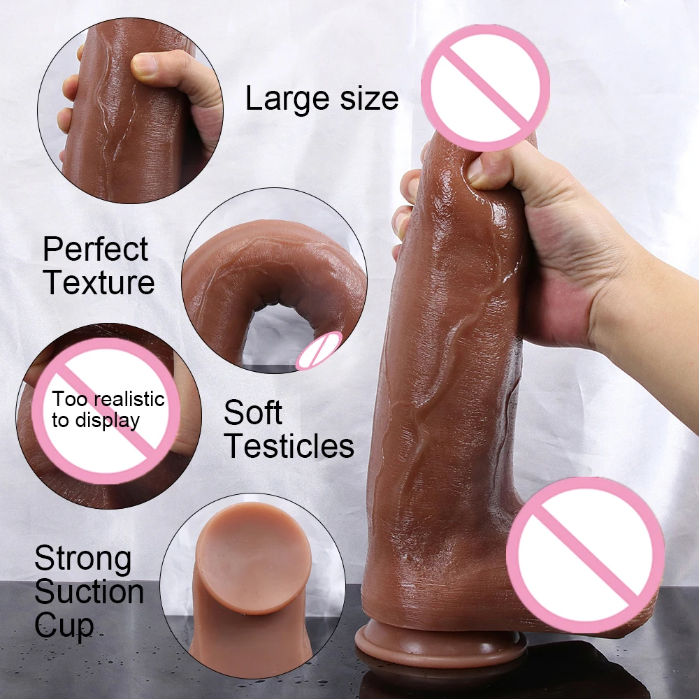 Skin Feeling Super Large Dildo Realistic Big Penis Soft Sexy Lesbian Strapon Suction Cup Vagina Orgasm Anal Sex Toys For Women