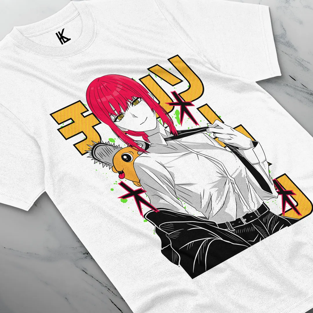 Chainsaw Man Makima T-Shirt Pochita,Anime Tee