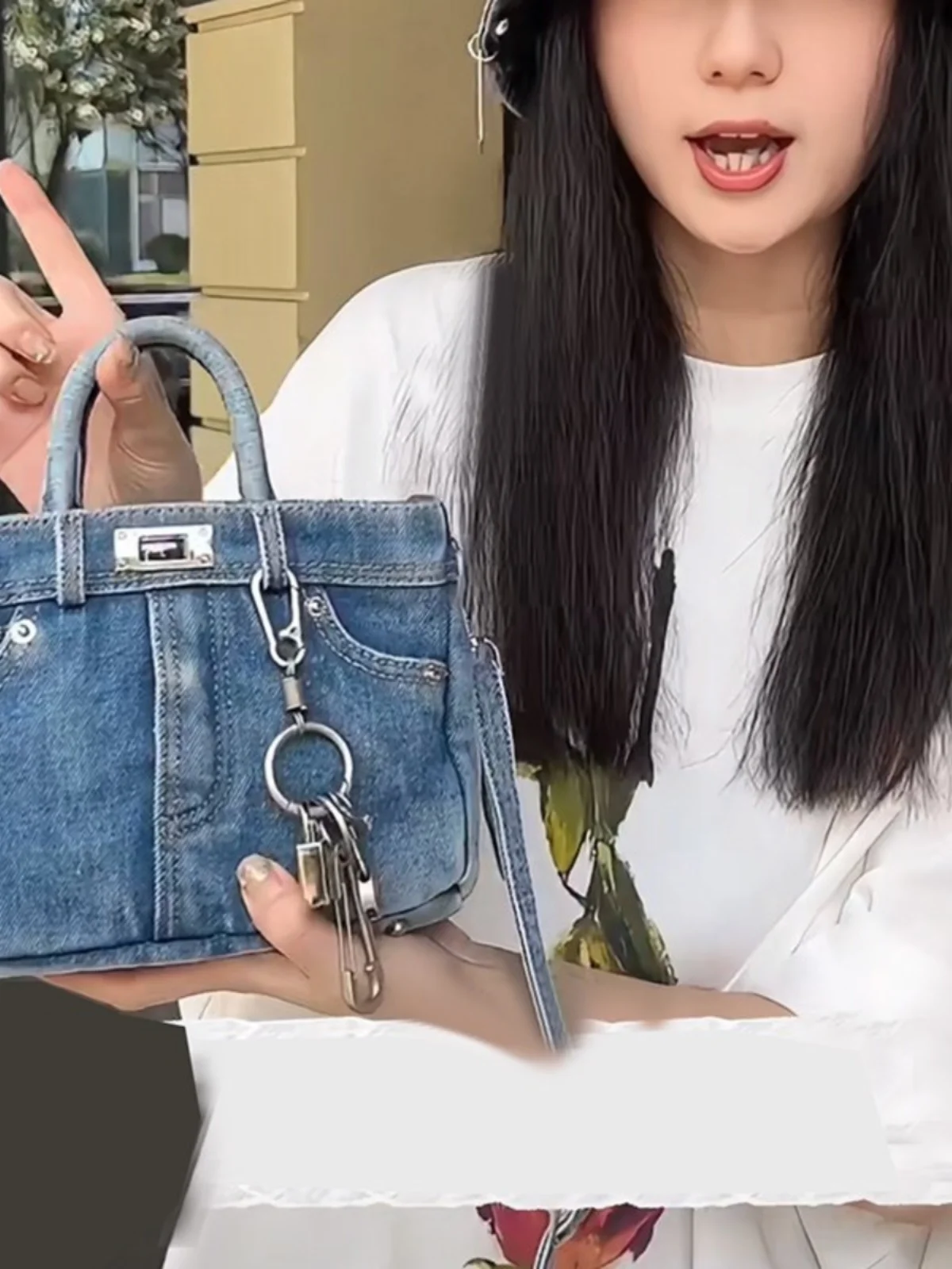 

Platinum Denim Commuter oulder Crossbody Bag Retro Design Handbag Small Square Bag for Women Trendy Vintage Handbag