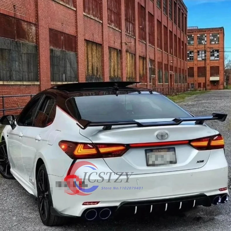 ل 2018 -2023 تويوتا كامري لمعان أسود JDM TRD نمط الخلفي غطاء صندوق السيارة الخلفي الجذع الجناح سبويلر طقم الجسم اكسسوارات السيارات #2