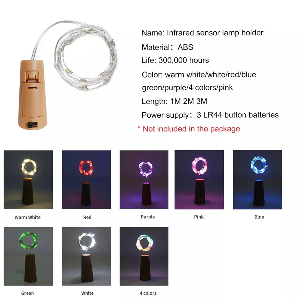 LED wine bottle cork string lights DIY Fairy Light Waterproof Garland bottle lights Bar Christmas Party Wedding Decor lamp