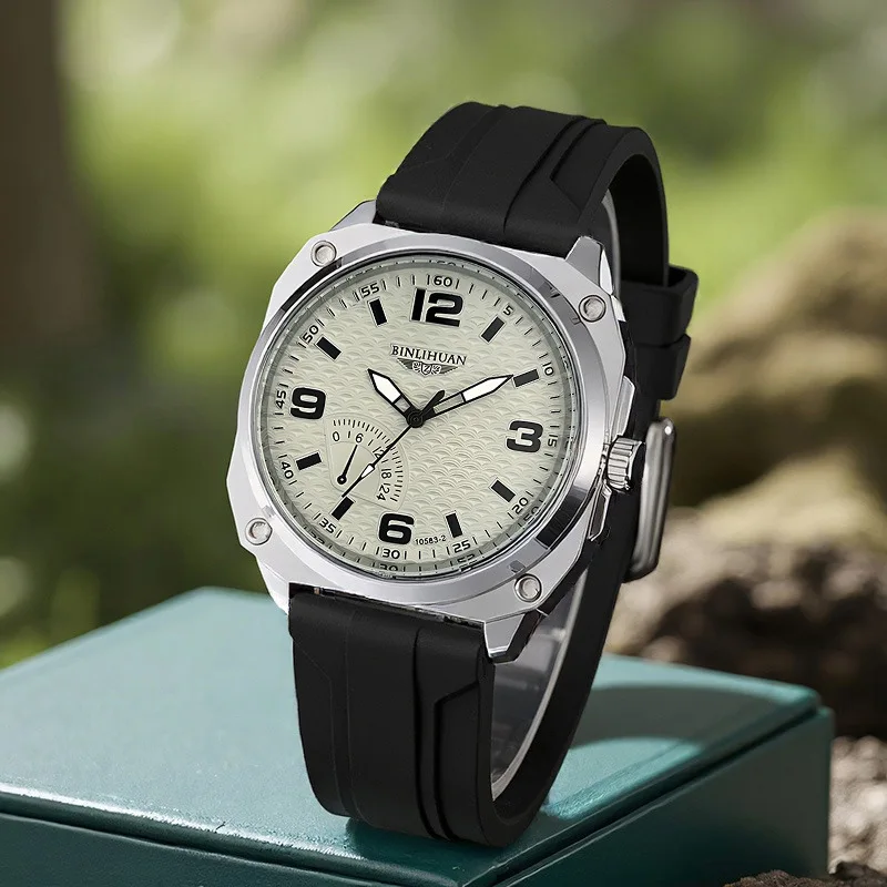 Men's Watch, Business Silicone Strap Non-Mechanical Quartz Watch