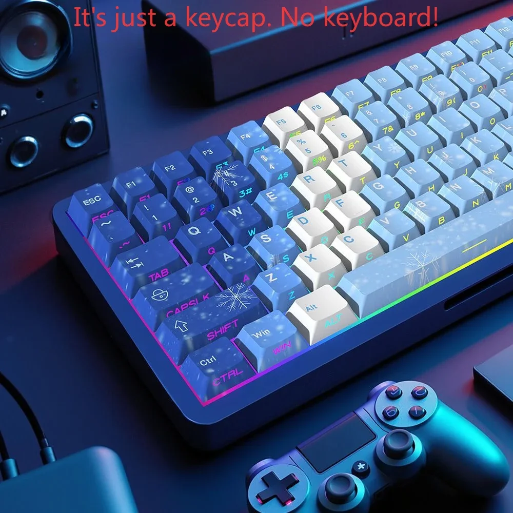 GEFENSI 129 Keys Cherry Keycap Set PBT Front/side Engraved Translucent Keycaps For 60/64/84/98/108 Gaming Mechanical Keyboard MX
