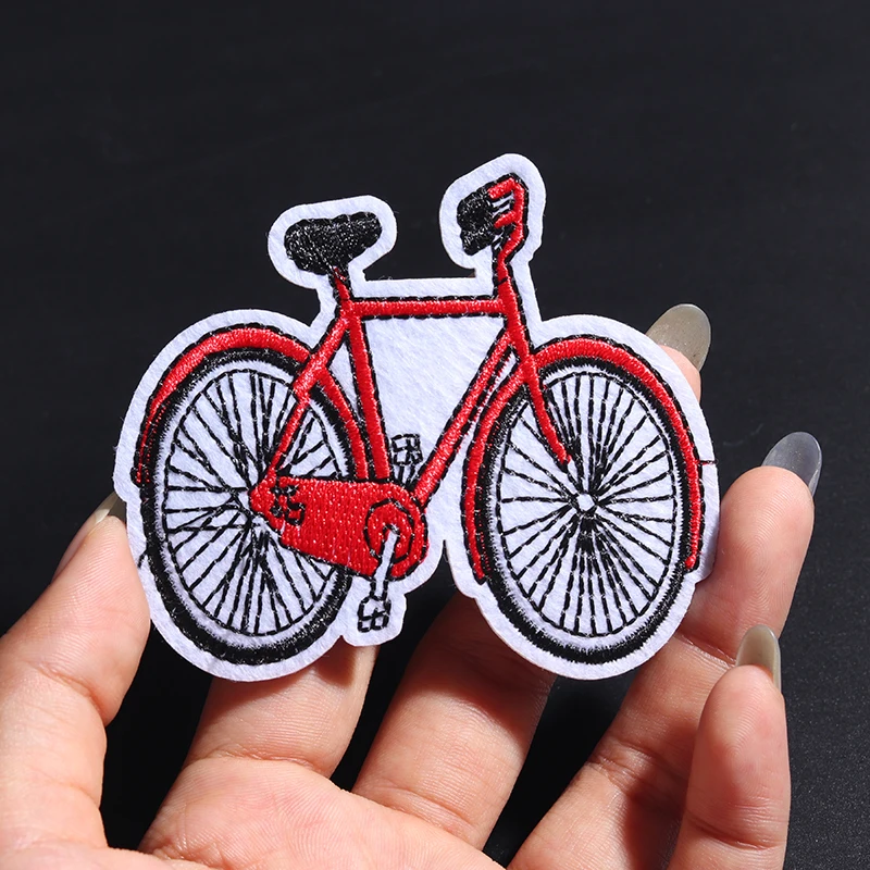 Cartoon bicycle size: 7.8 * 7CM Embroidery Patch Iron On clothing DIY accessories patch for children's clothing