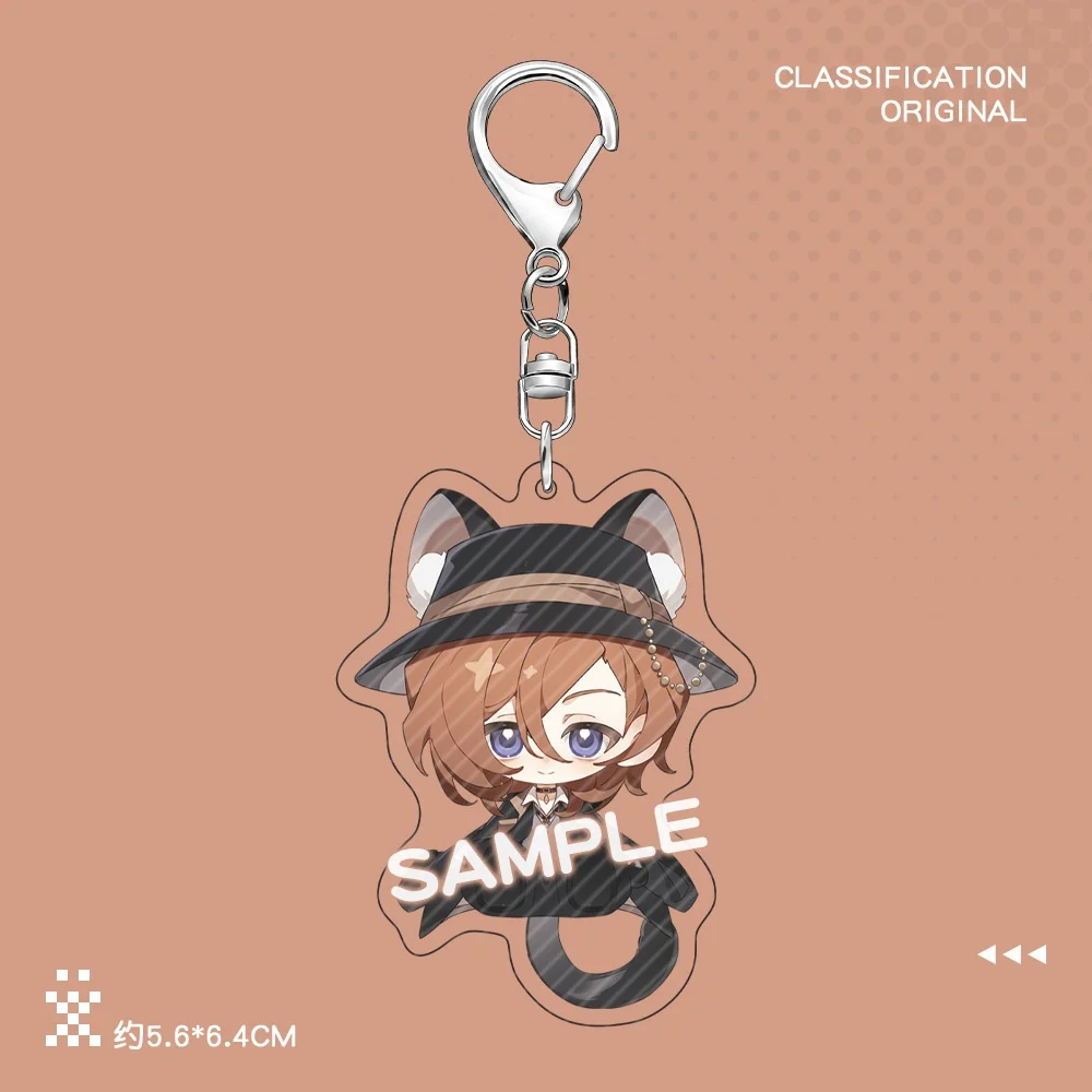 New Keychain Bungo Stray Dogs Cute Cartoon Anime Game Nakahara Chuuy Cat ear Pendant Anime Badge Bag Charm Friend Gift Keyring