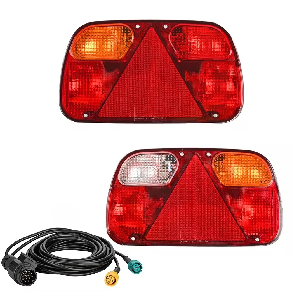 1 Set 12V Car Truck Tail Light Rear Stop Brake Fog Light Signal Lamp Wiring Harness 5.5 M Cable 13 Pin Trailer Caravan Lorry