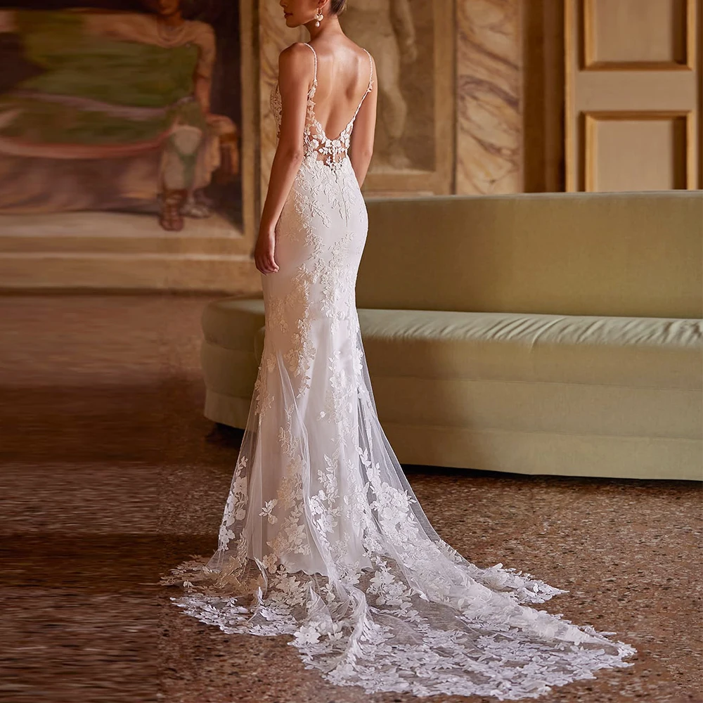 ชุดแต่งงานแบบวินเทจสายเดี่ยวสั่งตัดพิเศษ ประดับลูกไม้ชายกระโปรงไม่เท่ากัน ชุดเจ้าสาวฤดูร้อนเปิดหลัง