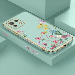 Luxury Flower Pattern Phone Case For Xiaomi Mi 13T Pro 14T 14 Pro 11 Lite 5G NE 12T 5G 13 Lite 11X Soft Plating Back Cover