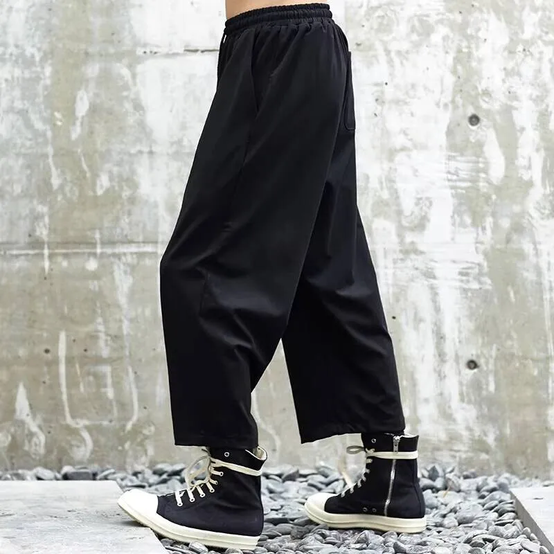 Stage Japanese Dark Style Singer New Men's Hairstylist Asymmetrical Legs Fashion Trend Casual Pants