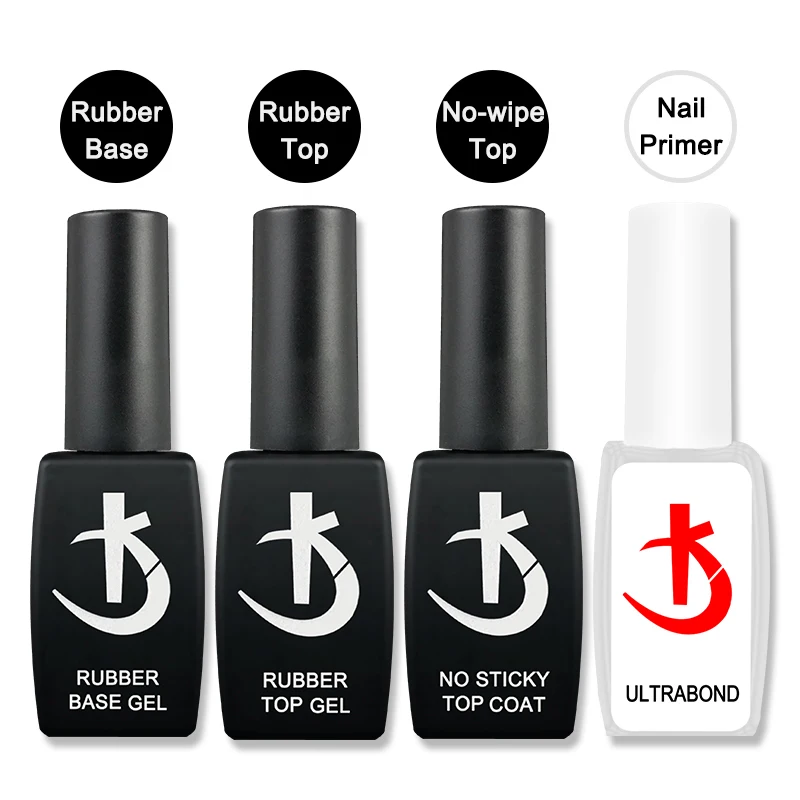 Base y top coat para esmaltes en gel KODI JYJ, imprimación sin ácido, barniz híbrido semipermanente, set con acabado mate y base de goma gruesa 5