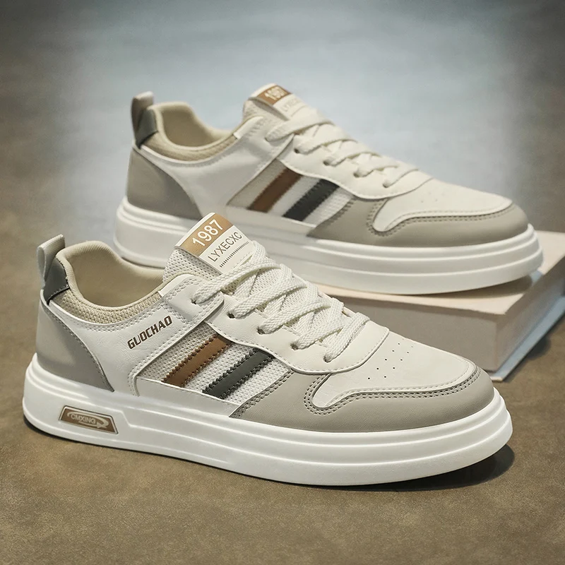 

Men's Summer Breathable Low-Top Casual Shoes Versatile Comfortable Sports Shoes Soft Bottom Flat Laced Outdoor Leisure Footwear