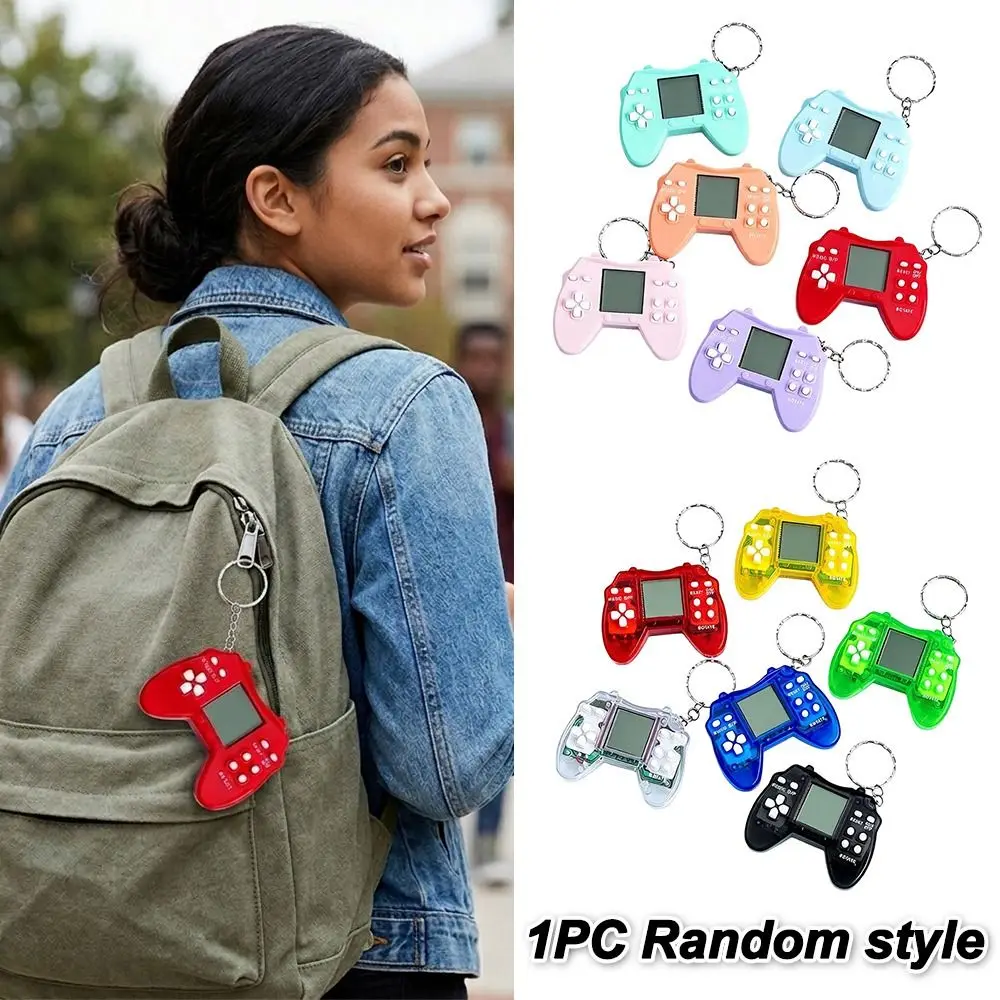 Mini Handheld Game Console Console Backpack Charm Nostalgic Gift Classic Game Console Keychain Game Stress-relieving Pendant