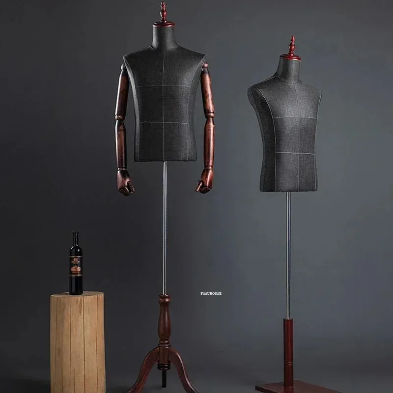 

Retro Half Body Suit Dress Window Mannequin Clothing Store Dressmaker Mannequins Props Men's Full Body Mannequin Display Stand K