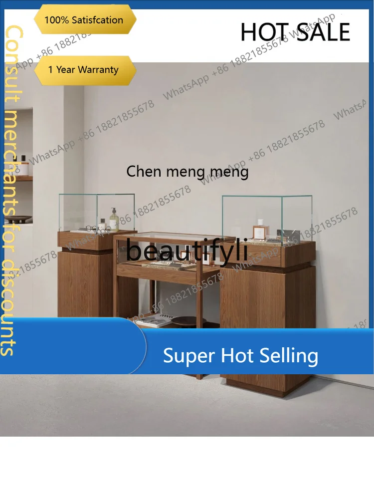 D5556 Medieval style floor-to-ceiling side cabinet glass vertical cabinet jewelry museum display narrow cabinet