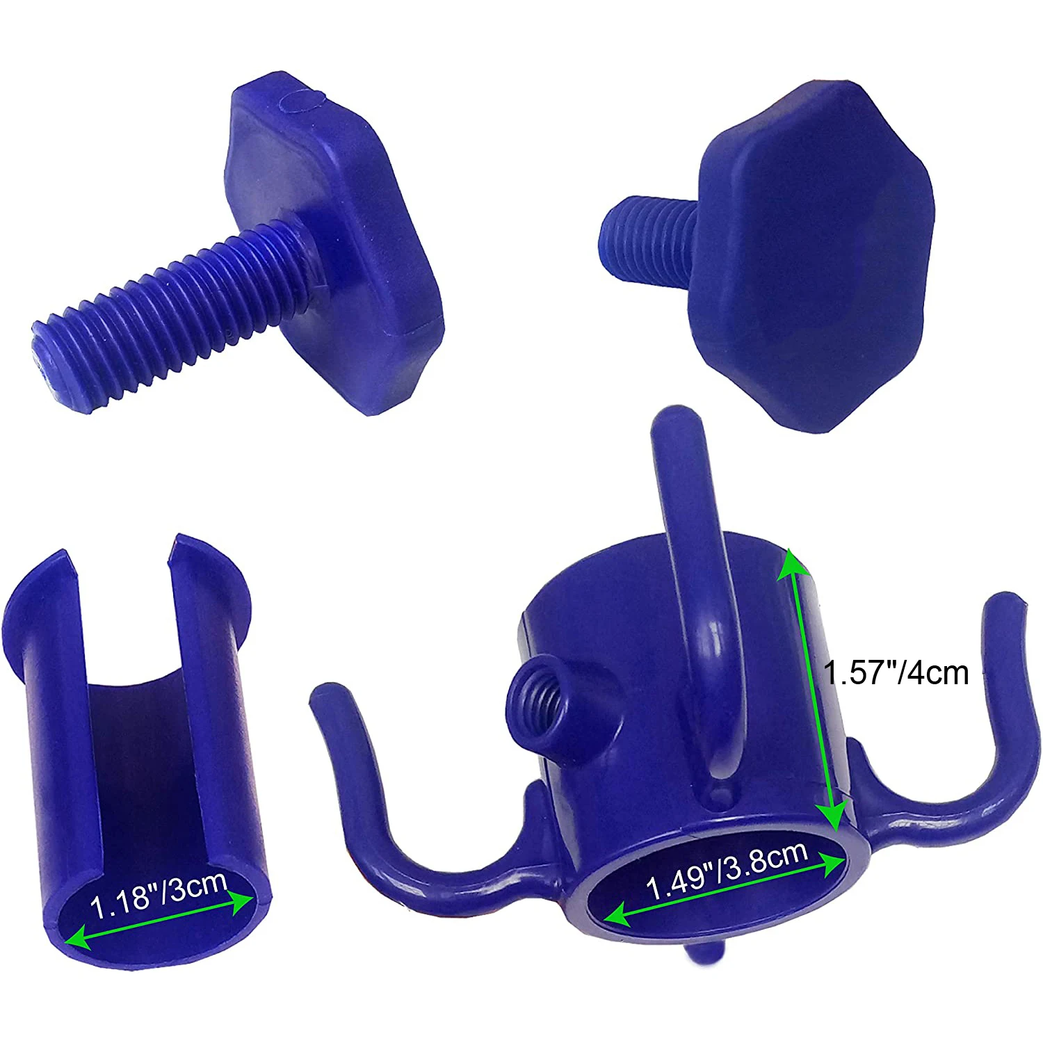 2 Pack Beach Umbrella Hanging Hook, 4-prongs Plastic Umbrella Hook Hanging for Towels/Hats/Clothes/Camera/Sunglasses/Bags