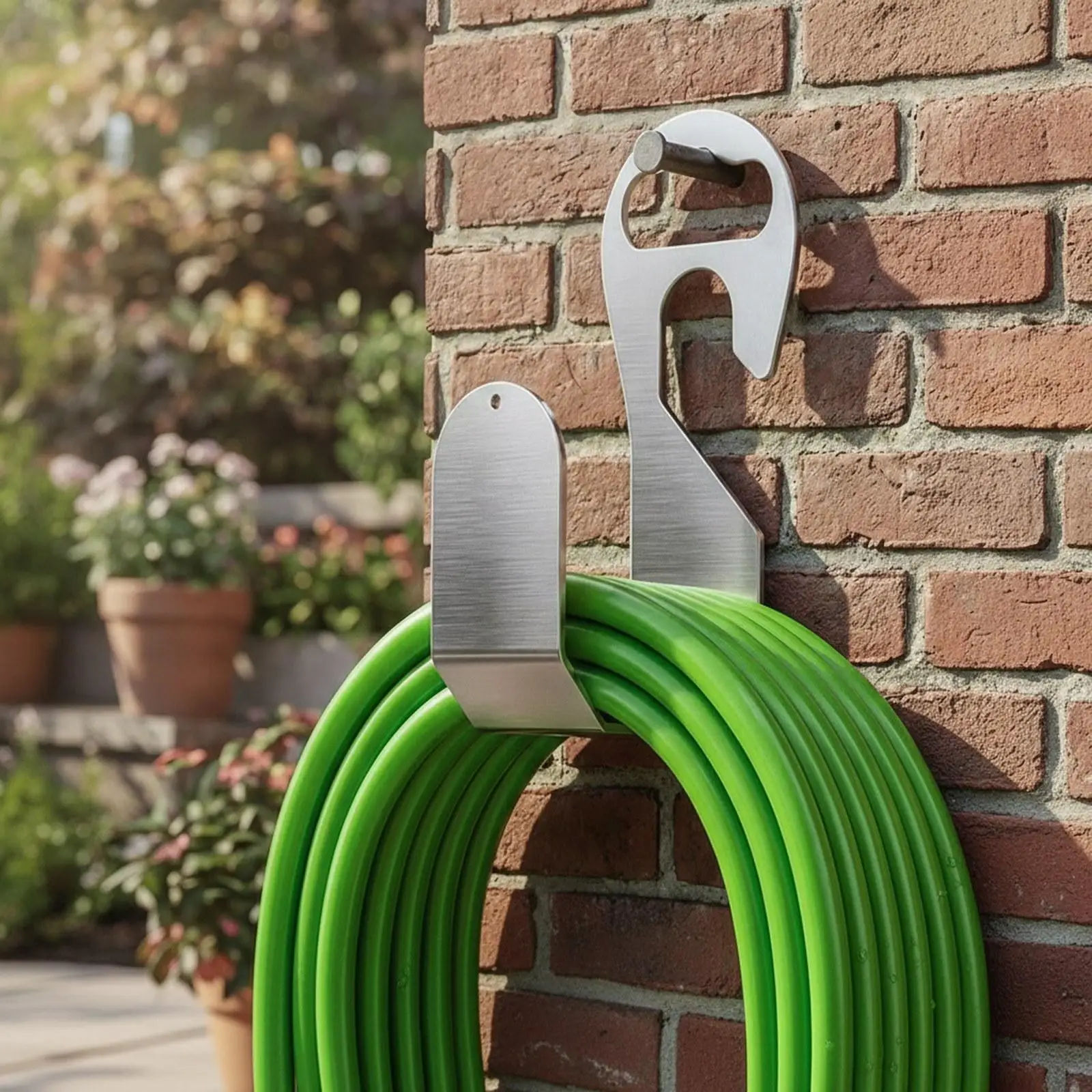 Garden Hose Wrap Hanger Extensible Watering Hose Holder Stainless Steel Tube for Patio and Yard