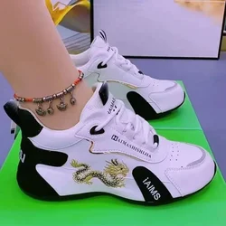 Zapatillas de deporte de diseñador para mujer, zapatos deportivos informales impermeables de cuero, ligeros, transpirables, antideslizantes, con plataforma, para verano