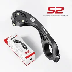 CYCLAMI S2 Supporto per computer da bici MTB Road Supporto GPS super leggero per XOSS G G2 plus IGPSPORT BSC100S Staffa per fotocamera GoPro Bicicletta