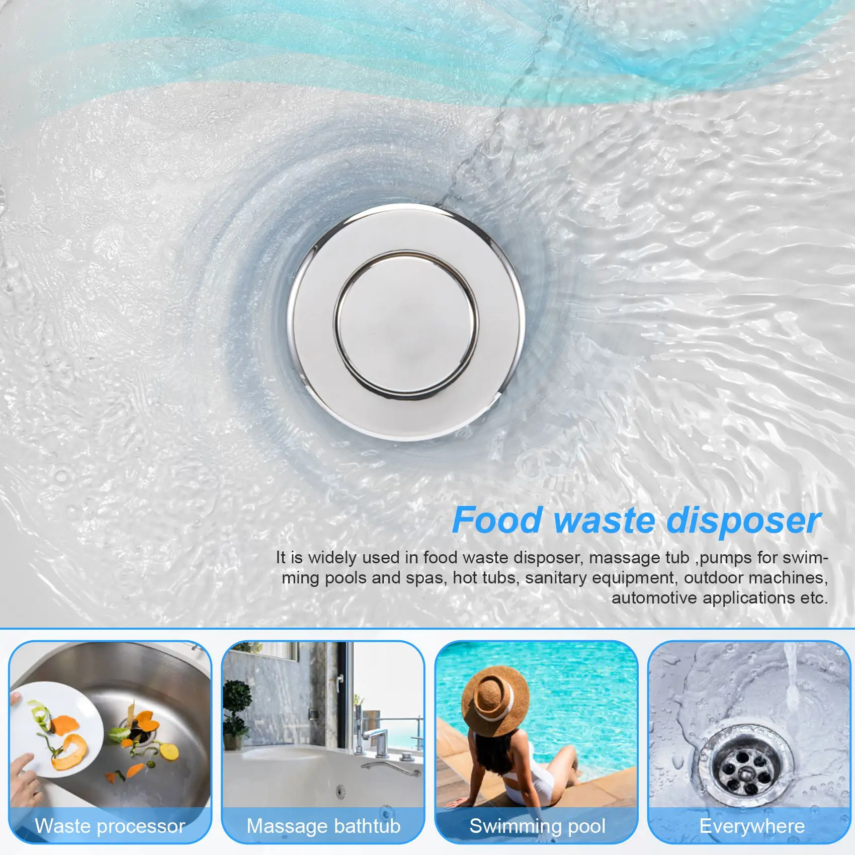 AT77 16A Вкл. Выкл. Кнопочный переключатель с гидромассажем для ванны, спа, мусора