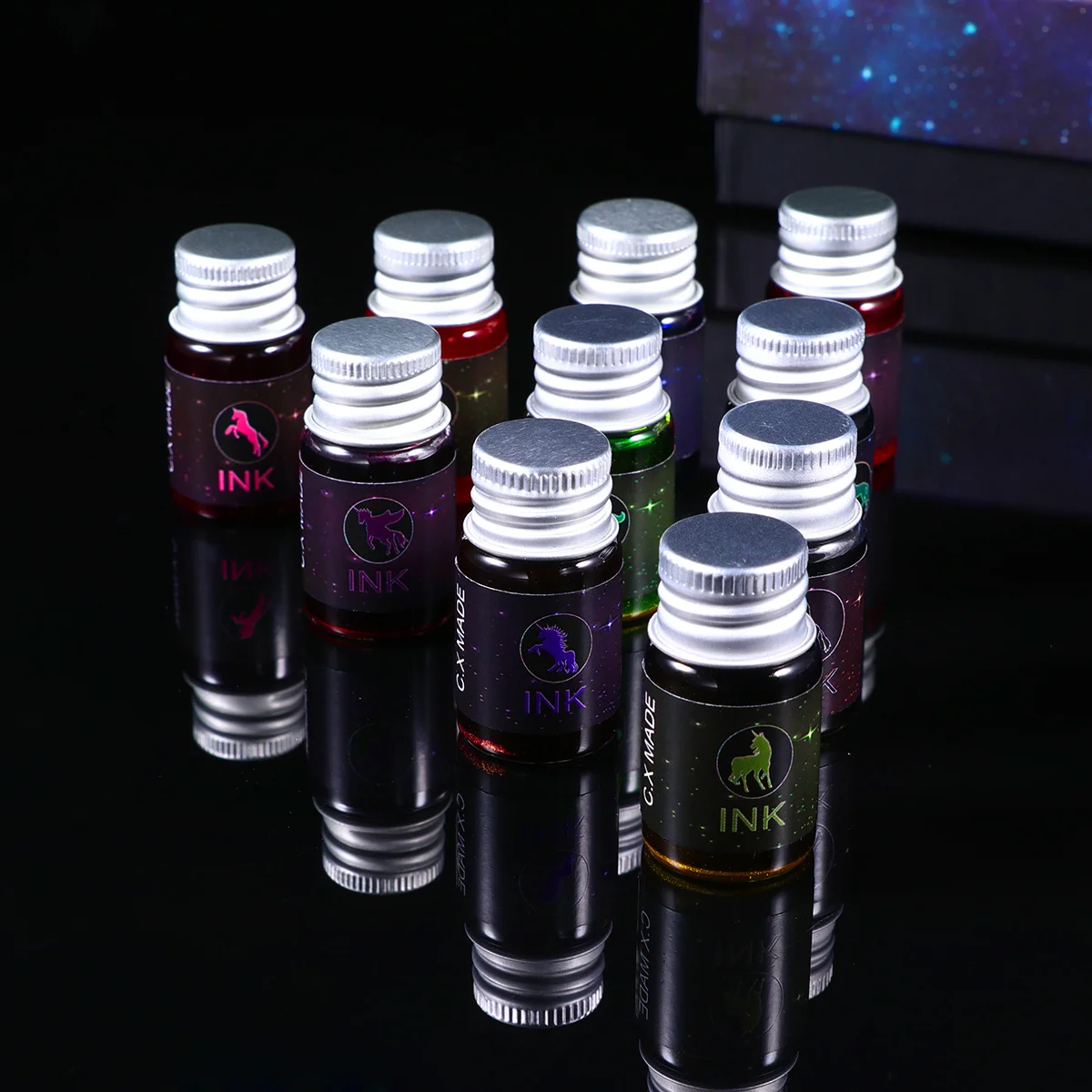 

1Set Crystal Glass Dip Pen Set Exquisite Handmade Violet Gradient Star Sky Ink Art Office Writing Tools Unique Gift