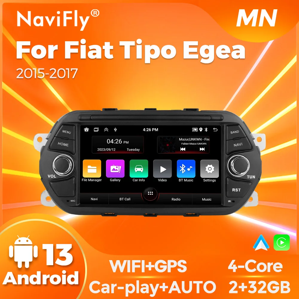 

Navifly 7 Inch Android Car Radio Multimedia Video Player For FIAT TIPO EGEA 2015-2017 GPS Navigation Carplay Auto 2 Din Stereo