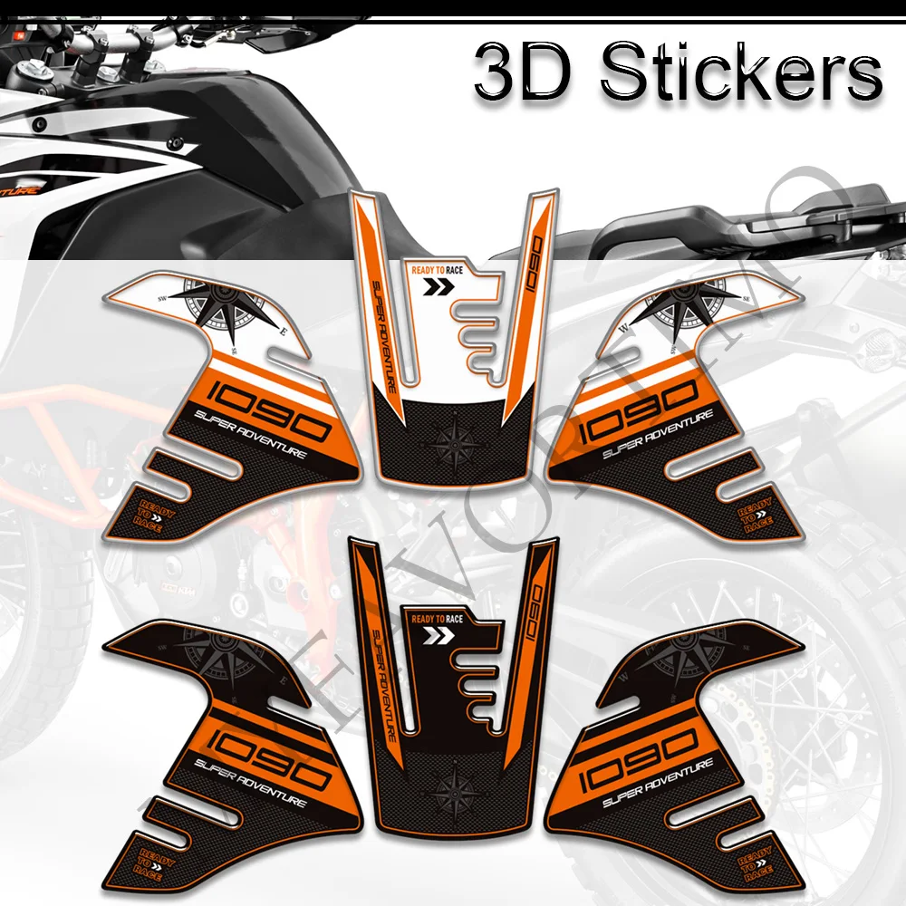 For  1090 Super Adventure R S ADV Motorcycle Tank Pad Stickers Side Grips Gas Fuel Oil Kit Knee Protection