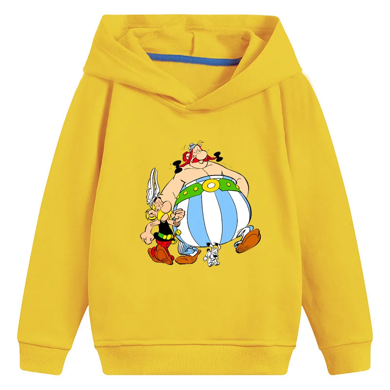 Felpe con cappuccio per bambini le avventure di Asterix e Obelix Cartoon Funny Boys felpe abbigliamento per ragazze Pullover per bambini top, KMT5448