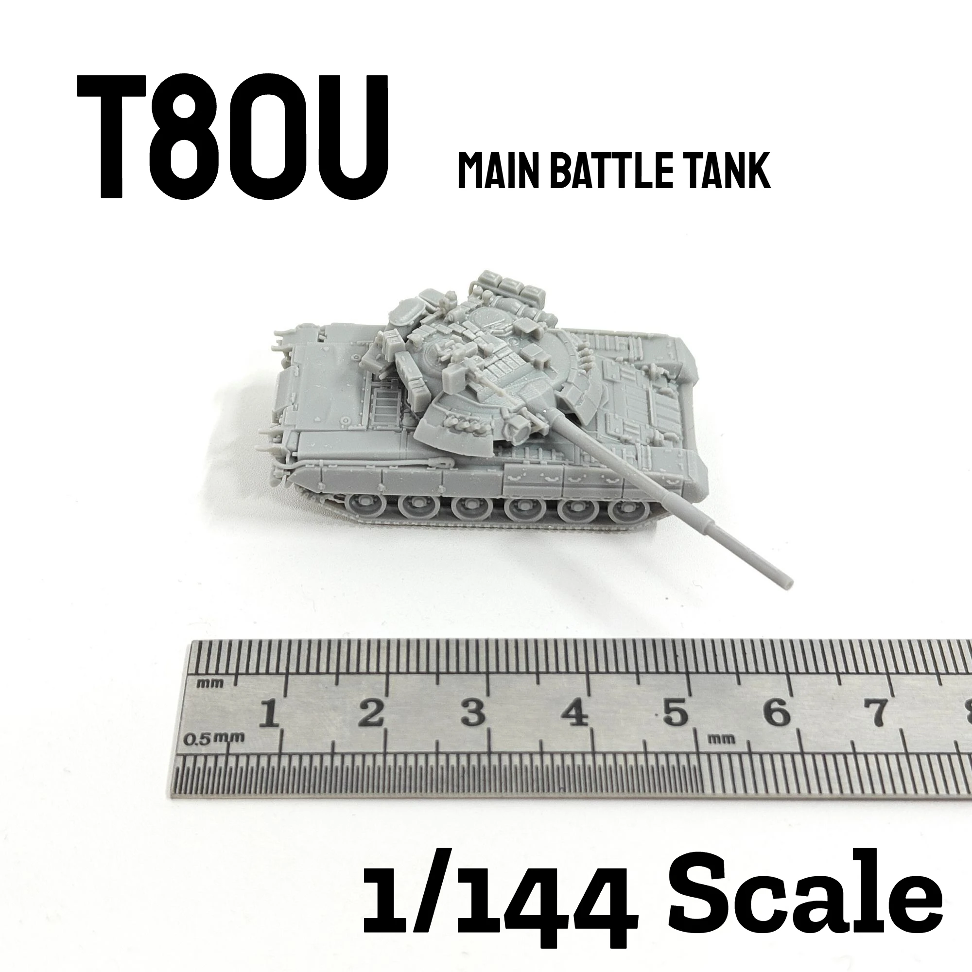 

1/144 Scale T-80U Main Battle Tank Model for Hobbyist High Detail SLA Resin 3D Printed Modern Military Tank Miniature Kit