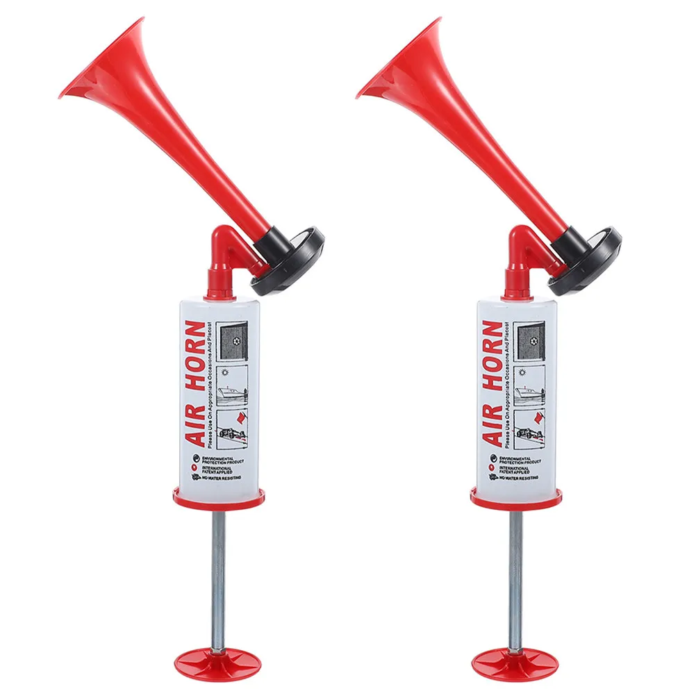 2Pcs Hand Pushing Air Horn Fans Horn Portable Cheering Noisemaker for Soccer Events Parties Loud Handheld Horns
