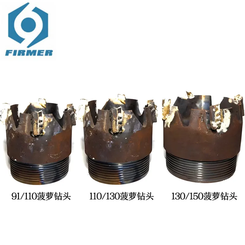 91/110 110/130 130/150 Mudstone Pineapple Alloy Drill Bit Suitable For Drilling In Soil Layers