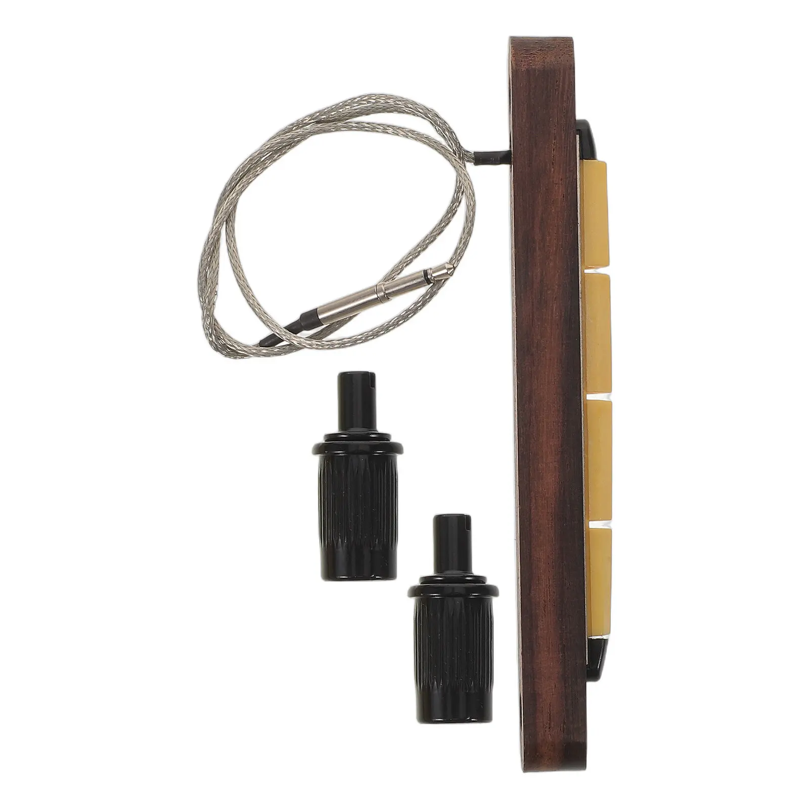 Acoustic Bass Guitar Pickup 4 String Piezo Bridge Under Saddle Wooden System for Amplifiers and Preamps