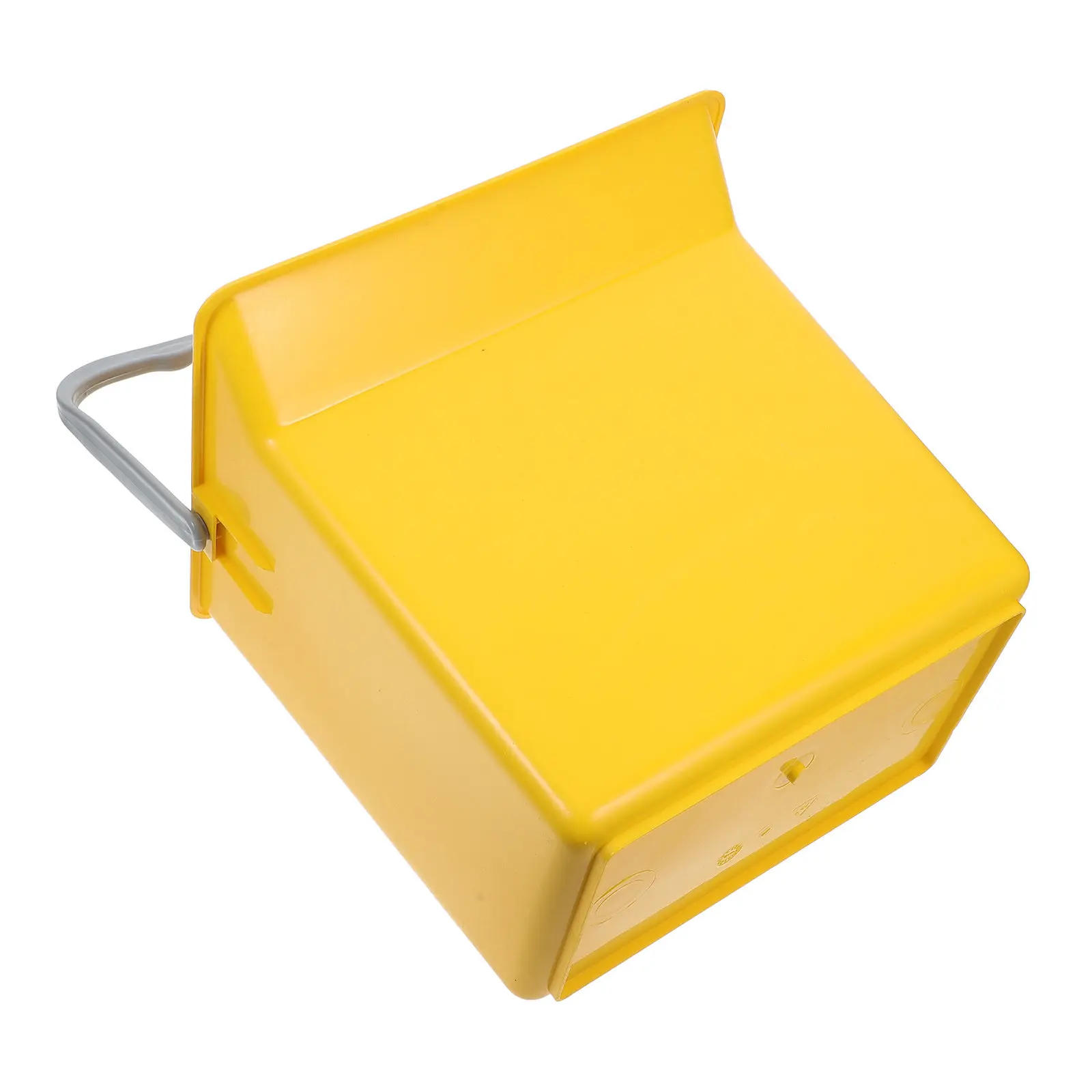 1pc Plastic Cleaning Bucket Yellow With Handle Measuring Scale Large Capacity For Household Car Detailing Wash Water Bucket