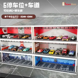 1/64ガレージシーンモデルが組み立てられた駐車場の駐車場駐車場 6ベストセールスジオラマスペース-4