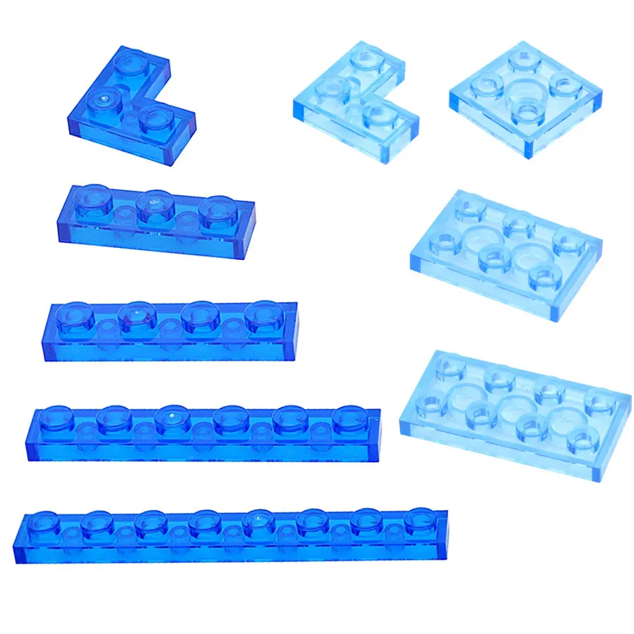 Transparent Thin Building Blocks Figures Bricks 2x4 2x2 Dot Educational Creative Size Compatible With 3023 3020 3022 Kid Toys