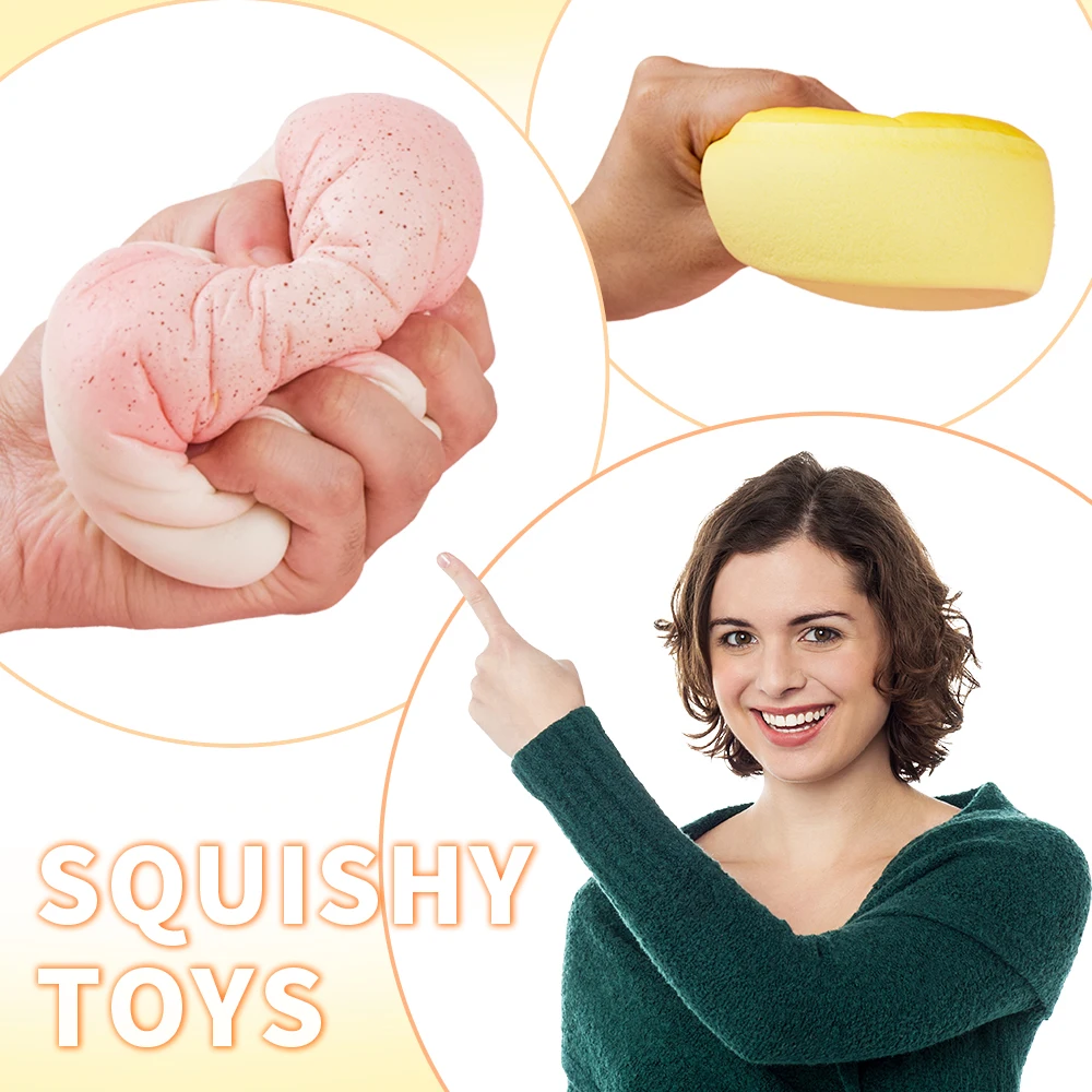 Squishy Bread Toast Food Creative Simulation Donuts Slow Rising Squeeze Stress Relief Toys Spoof Tease People Desktop toy