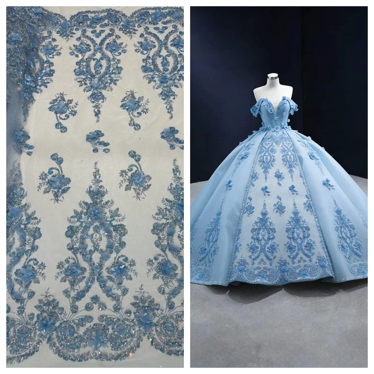 

Madison Luxury African Glue Sequins Lace Fabric 2026 Exquisite French 3d Flower Tulle Mesh Lace Fabric for Party Dresses 5 Y