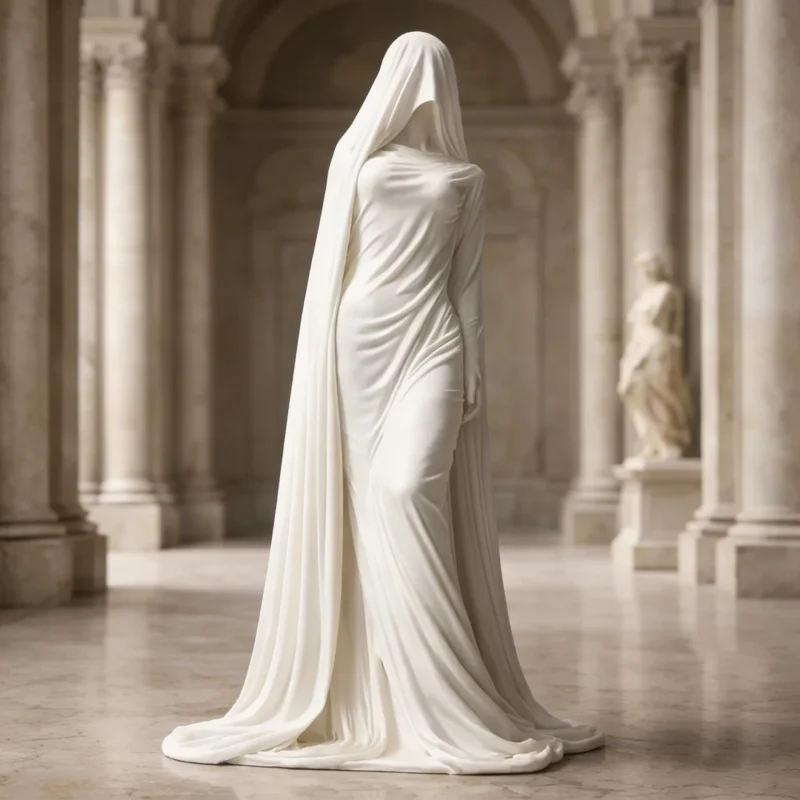 3D mysterious masked lady small statue figurine for tabletop wine cabinet home decoration, goddess figure