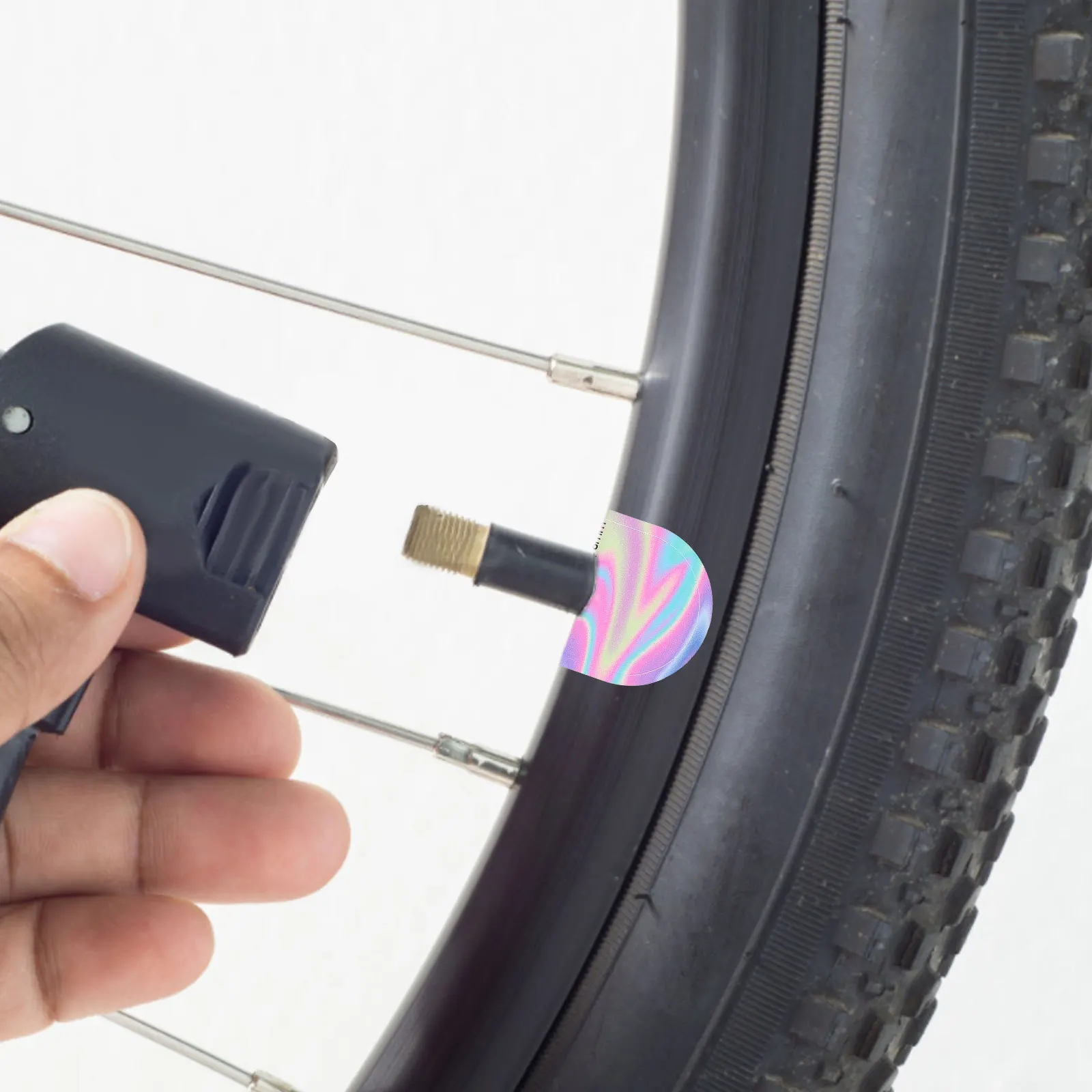 

3 Sheets Mountain Bike Air Nozzle Stickers PVC Valve Protection Pads Easy Install Bike Tube Air Nozzle Washer Tube Tire Gasket