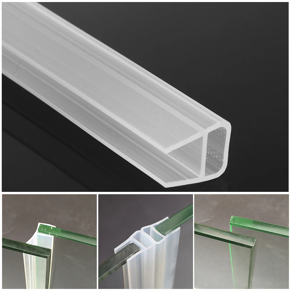 2M 12/10/8/6mm Seal Strip  Screen Door Bathroom  Shower Water  Silicone F/U Shape  Door Draft Blocker  Acoustic Insulation