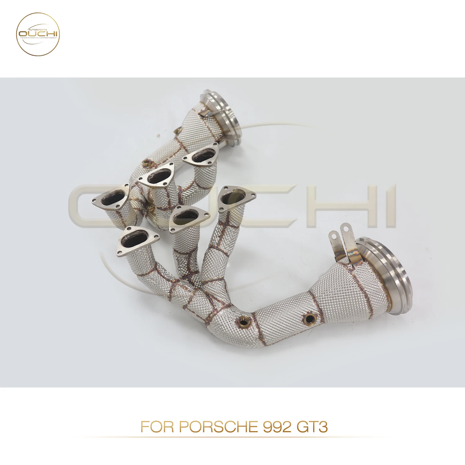 OUCHI Exhaust System High Flow Performance Headers for Porsche 911 992 GT3 Manifold With Heat Shield