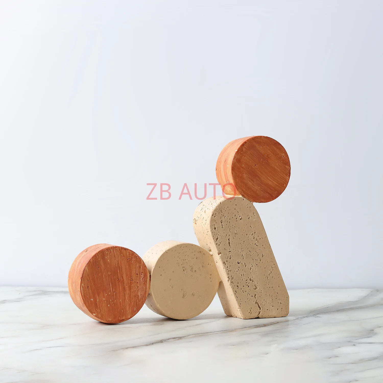 Resin imitation travertine dopamine colorful stone bookends ornaments home model room decoration supplies