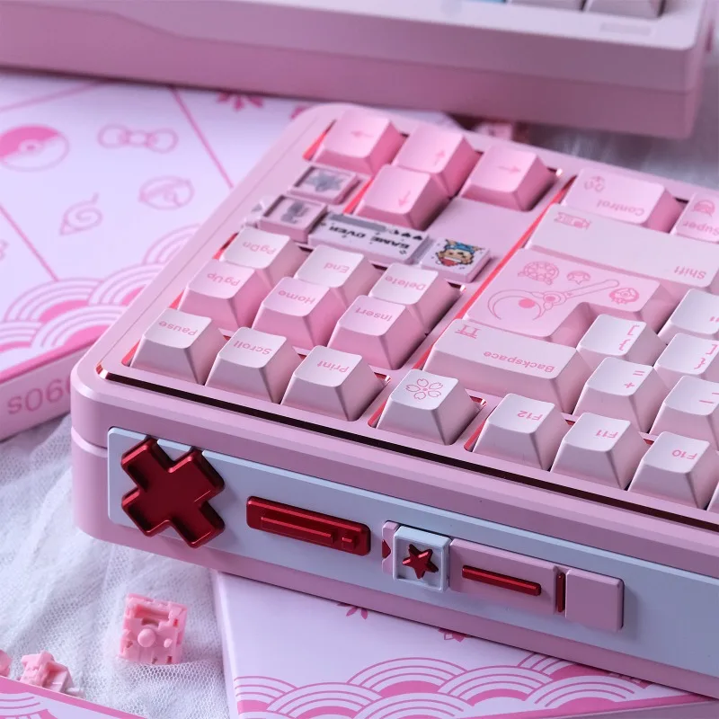 Blush 1990s Theme Keycaps Set Customized PBT Sublimation ABS Cherry Profile Keyboard Cap for Mechanical Keyboard Accessories