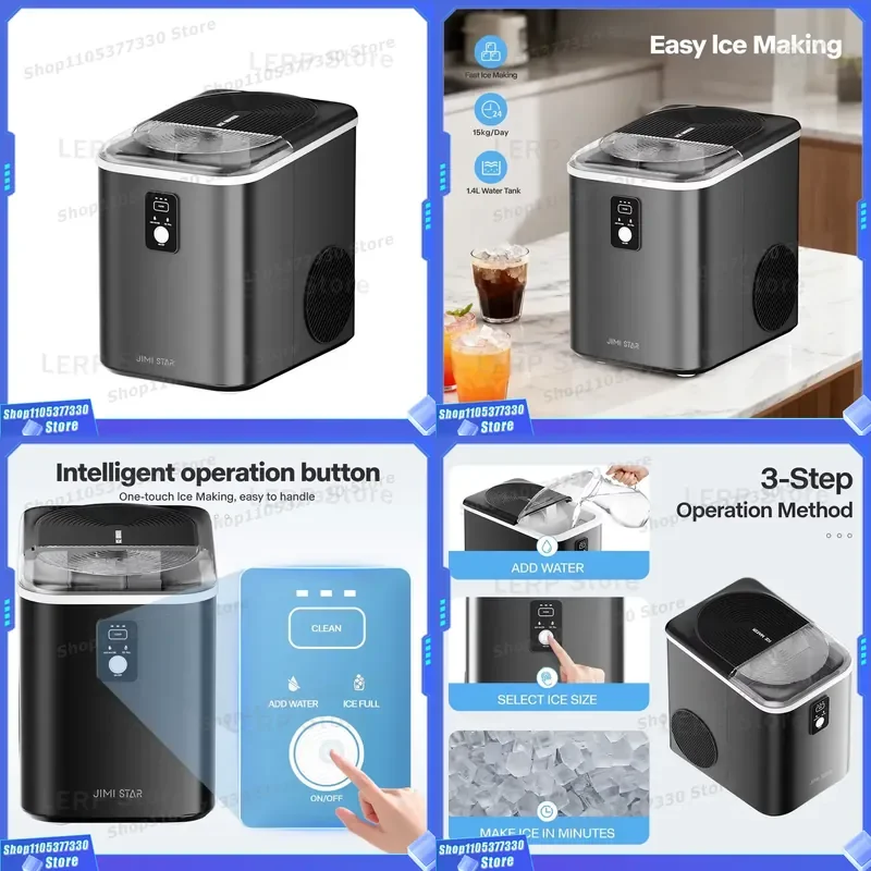 OEM New Design Ice Maker Automatic Crushed Ice Maker Countertop Home 15kg/day Grade 1 Energy Efficient 110-240V CE CB ETL