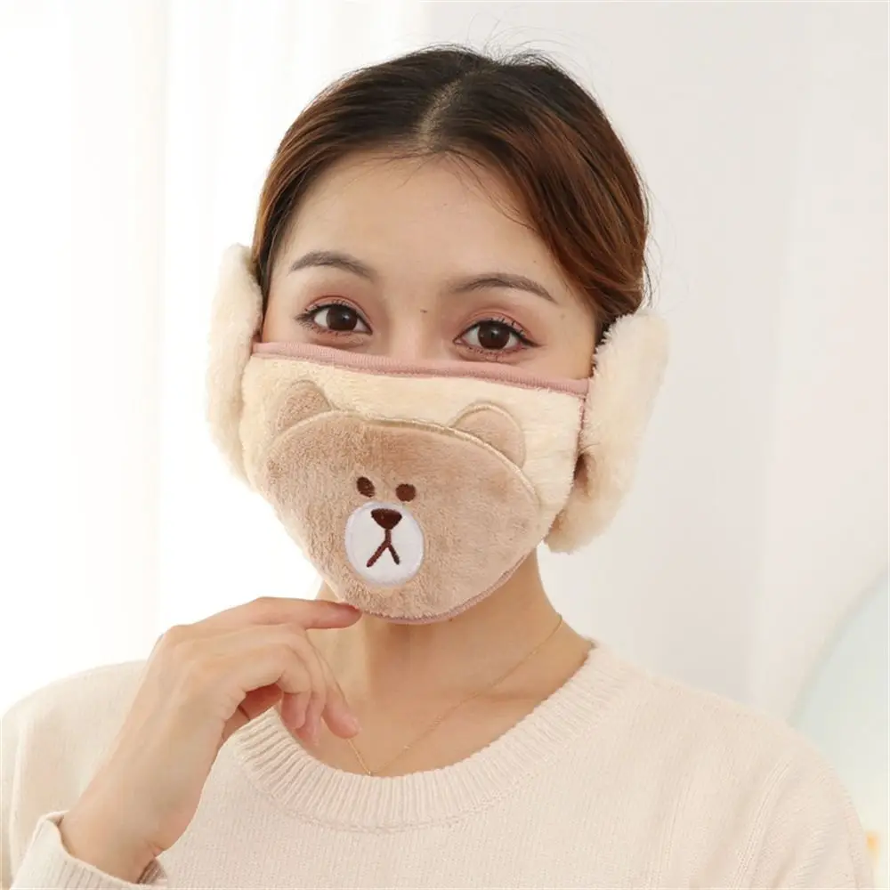 يوميا شتاء دافئ 2 في 1 قناع للأذنين رشاقته يندبروف غطاء للفم الغبار تنفس Earlap الإناث #3