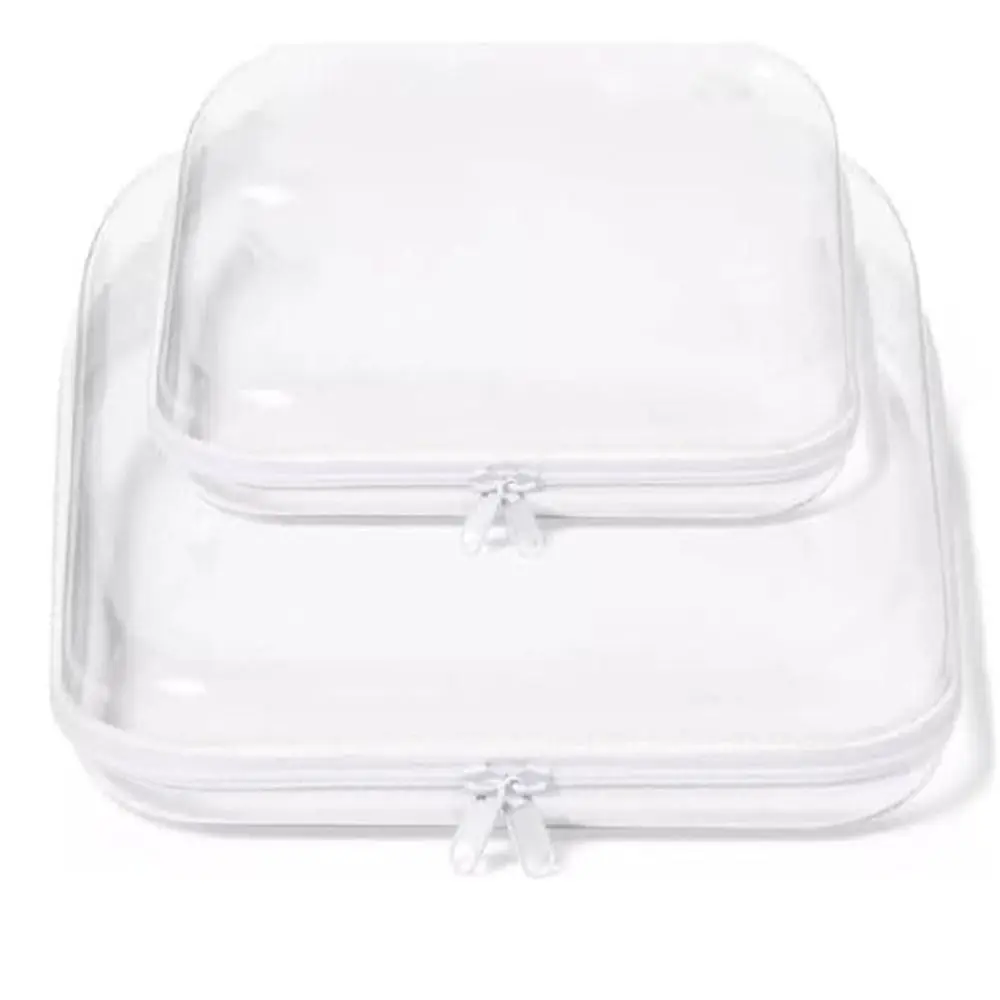 Double Zippered Zippered Transparent Cases Hard Shell Viewable Clear Storage Bags Durable Waterproof